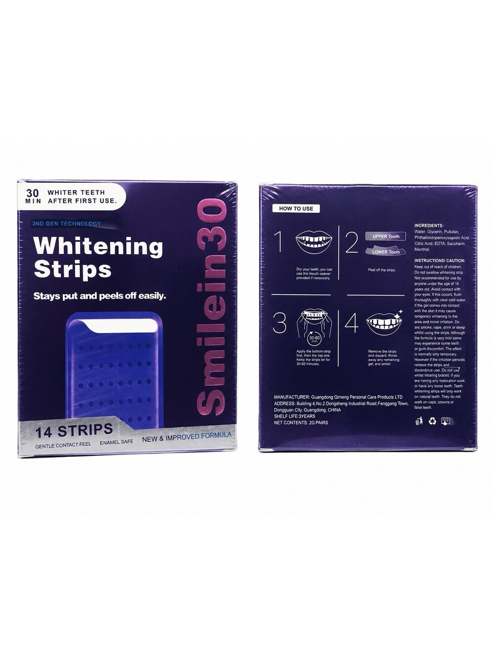 Smile in 30 Teeth Whitening Strips Enamel Safe 14 Strips Total Pack